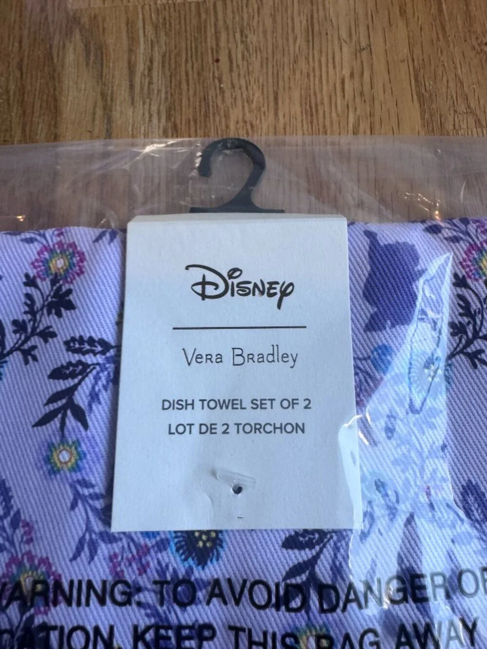 Vera Bradley Disney Belle Dish Towels Set of 2 Limited Edition NWT